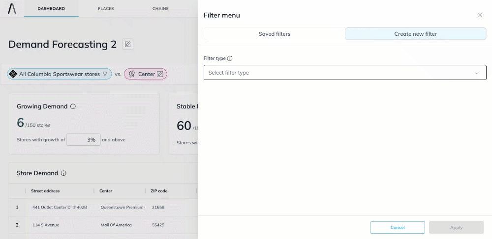 Filter and export